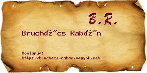 Bruchács Rabán névjegykártya